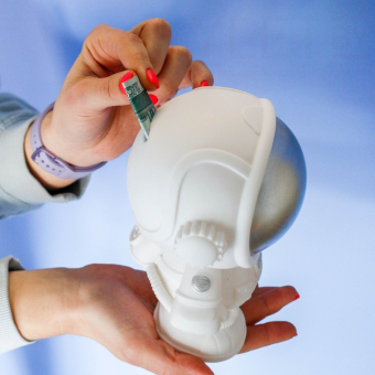 Копилка «Astronaut», silver, (18 см), пластик