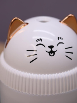 Настольный увлажнитель воздуха - ночник "Cat", white, (портативный, USB)
