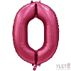 Шар (34''/86 см) Цифра, 0, Бордовый, Сатин