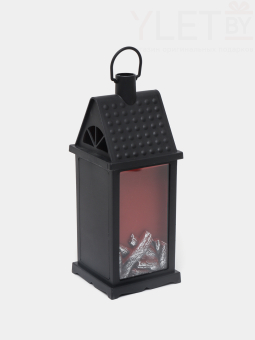 Светильник декоративный черный "Камин домик с трубой"