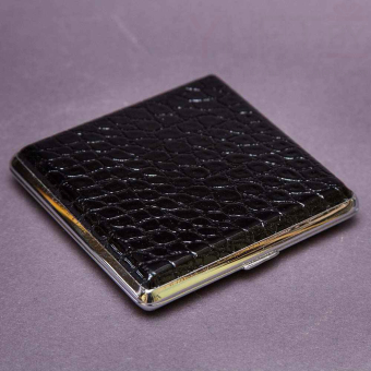 Портсигар черный под кожу
