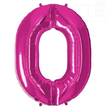 Шар (40″/102 см) Цифра, 0, Пурпурный