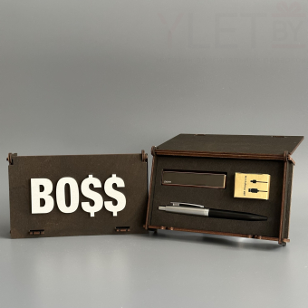 Подарочный набор " BO$$ " (Ручка, USB зажигалка Ciger, зарядный кабель)