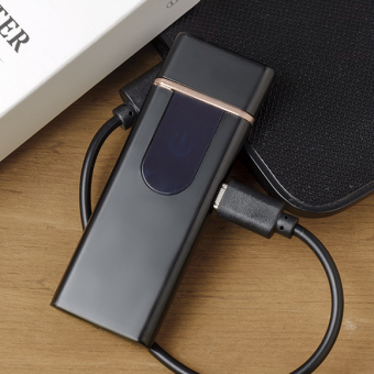 USB Зажигалка Lighter сенсорная полуокруглый экран Черная