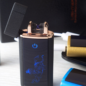 Импульсная зажигалка Lighter сенсорная с картинкой животных
