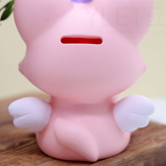 Копилка «Лисенок ангелочек», розовая