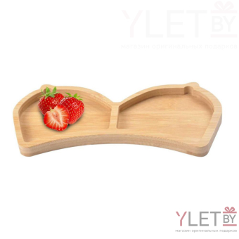 Менажница поднос деревянная "Грудь", 24 см