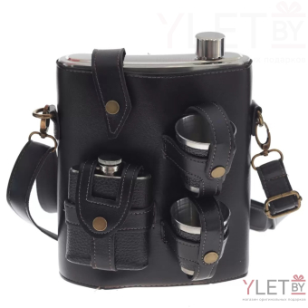 Набор походный. Фляжка 1.4 литра, фляжка 120 мл, 2 стопки, сумка для переноски