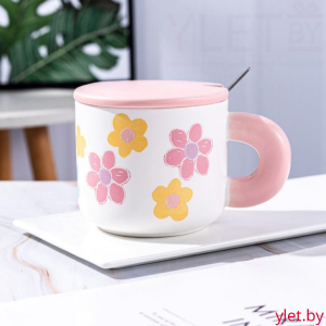 Кружка «Flower power», pink (450  ml)