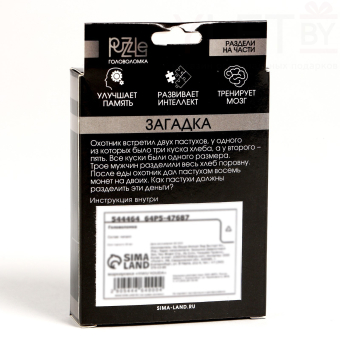 Головоломка металлическая «Игры разума. Раздели на части» №10