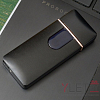 USB Зажигалка Lighter сенсорная Черная  полуокруглый экран HL47-65