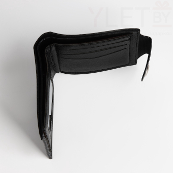 Портмоне мужское "Luxor" на магните, отдел для купюр, карт, монет, цвет чёрный