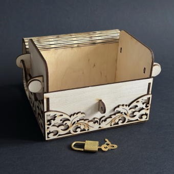 Деревянная копилка сундук Копилочка