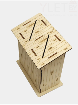 Копилка деревянная "Двойной туалет" "Чтобы не испытывать нужды" темная