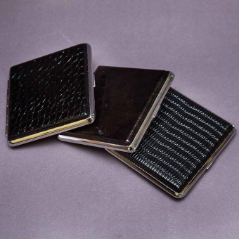 Портсигар черный под кожу