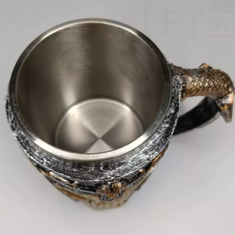 Кружка металлическая Череп со львом