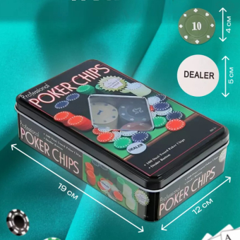 Набор для покера 100 фишек с номиналом