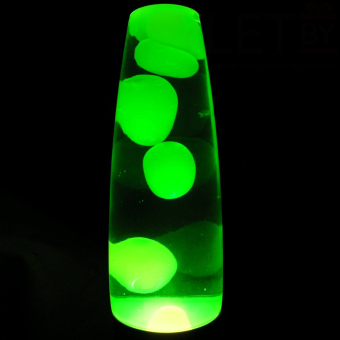 Лава лампа с воском в сером корпусе 42 см Зеленая