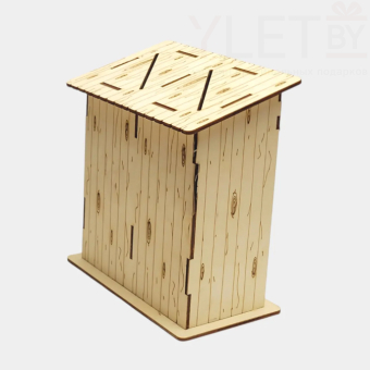 Копилка деревянная "Двойной туалет" "Чтобы не испытывать нужды" темная