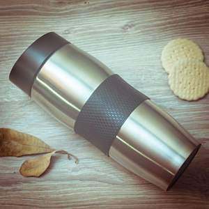 Термокружка с кнопкой 400ml (черная)