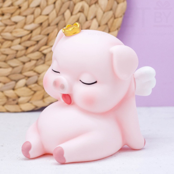 Копилка "King pig", pink (14 см), пластик