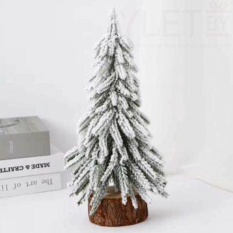 Елка заснеженная с гирляндой, 31 см