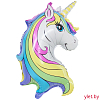 Шар (32''/81 см) Фигура, Голова, Нежный Единорог