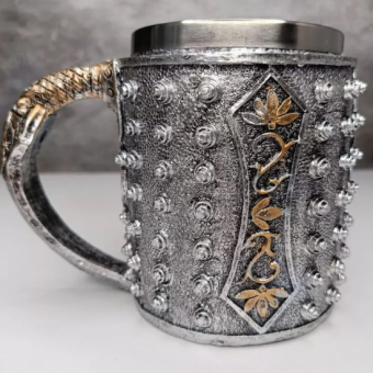 Кружка металлическая Череп со львом