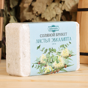 Соляной брикет для бани, парилки "Листья эвкалипта", 1,35 кг