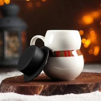 Кружка-снеговик В шляпе