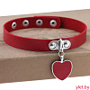 Чокер с подвеской "Сердце" красный