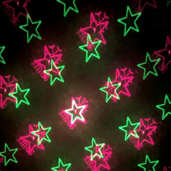 Лазерный проектор Mini Laser Stage Lighting XL-6E-D. Снежинки, звездочки, I love you, сердца