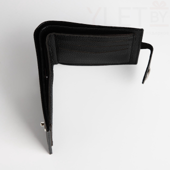 Портмоне мужское "Орион" на магните, отдел для купюр, карт, монет, цвет чёрный