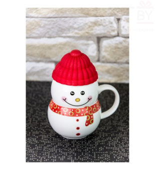 Кружка-снеговик Растопи лед красный