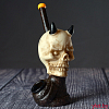 Курительный девайс Череп с рогами 14 см