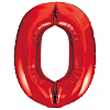 Шар (40"/102 см) Цифра, 0, Красный