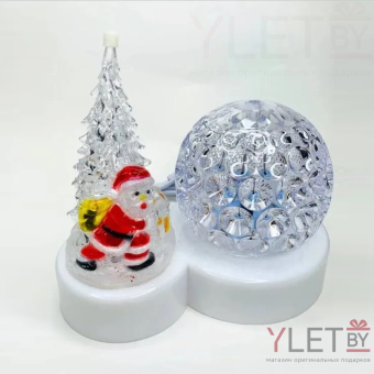 Светильник проектор вращающийся шар и новогодняя елка