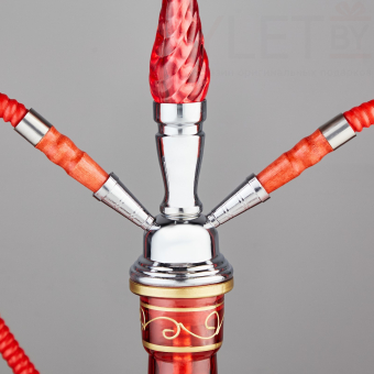 Кальян «Илхами», 42 см, 2 трубки, красный