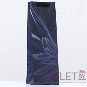 Пакет подарочный Фиолетовые лепестки, 12 х 36 х 8.5 см