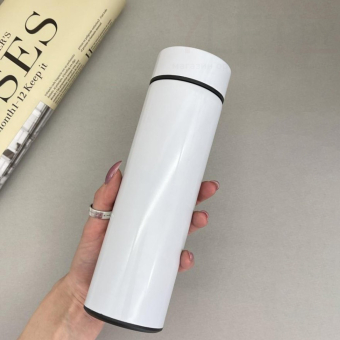 Термос с датчиком температуры  «Metallic», white (500 ml)