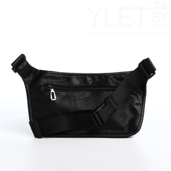 Сумка поясная на молнии "Люкс", 37*4*15 см, 3 наружных кармана, черный