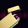 Импульсная зажигалка двойная  Lighter золотая