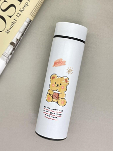 Термос с датчиком температуры «Sweet bear», white (500 ml)