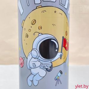Термос с датчиком температуры «Happy friends, space», beige (500 ml)