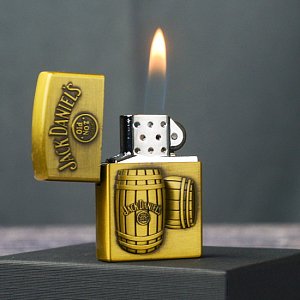 Зажигалка газовая Lighter Jack Daniels бочка Золото