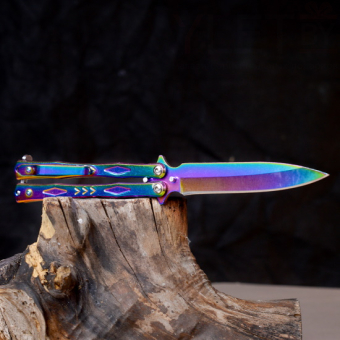 Нож бабочка Хамелеон Ромбы