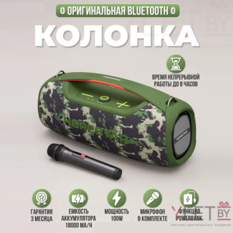 Портативная колонка Hopestar А60, 100W с микрофоном Камуфляж