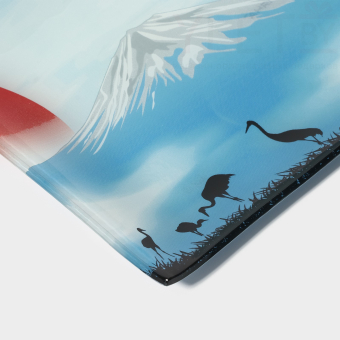 Набор для суши из стекла «Журавль», 3 предмета: соусники 8×2 см, 8×6 см, подставка 25×15×2 см