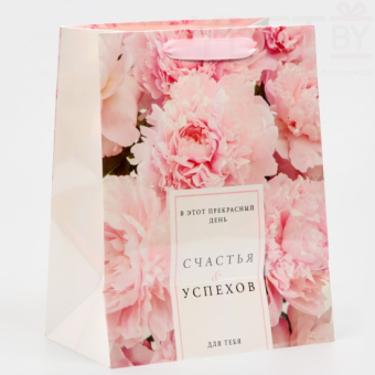 Пакет ламинированный Счастья и успехов, радужная голография, 18 х 23 х 10 см
