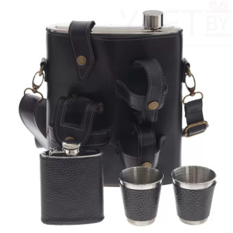 Набор походный. Фляжка 1.4 литра, фляжка 120 мл, 2 стопки, сумка для переноски